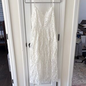 ASTR White Lace Spaghetti Strap Dress